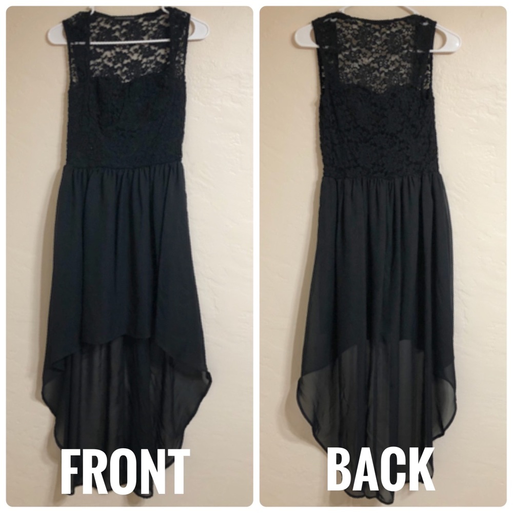 Black High-Low Lace Dress